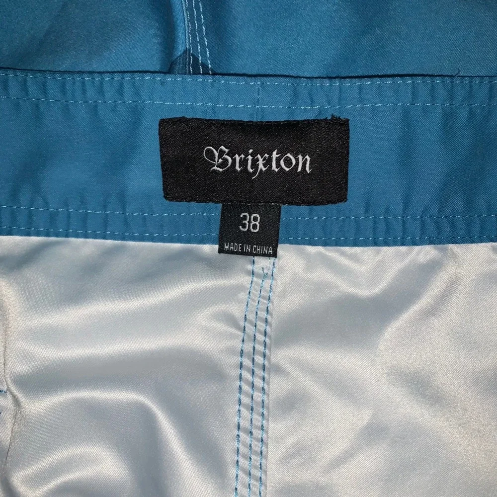 Brixton Mens Blue Striped Board Shorts Swim Trunks Size 38 BRXTN Beachwear
